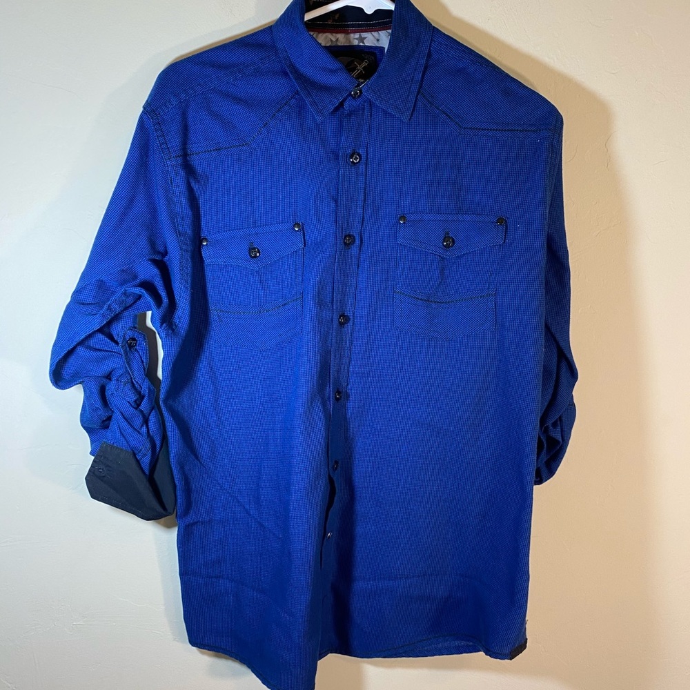 Drill Clothing Co Blue Button Down Size Medium